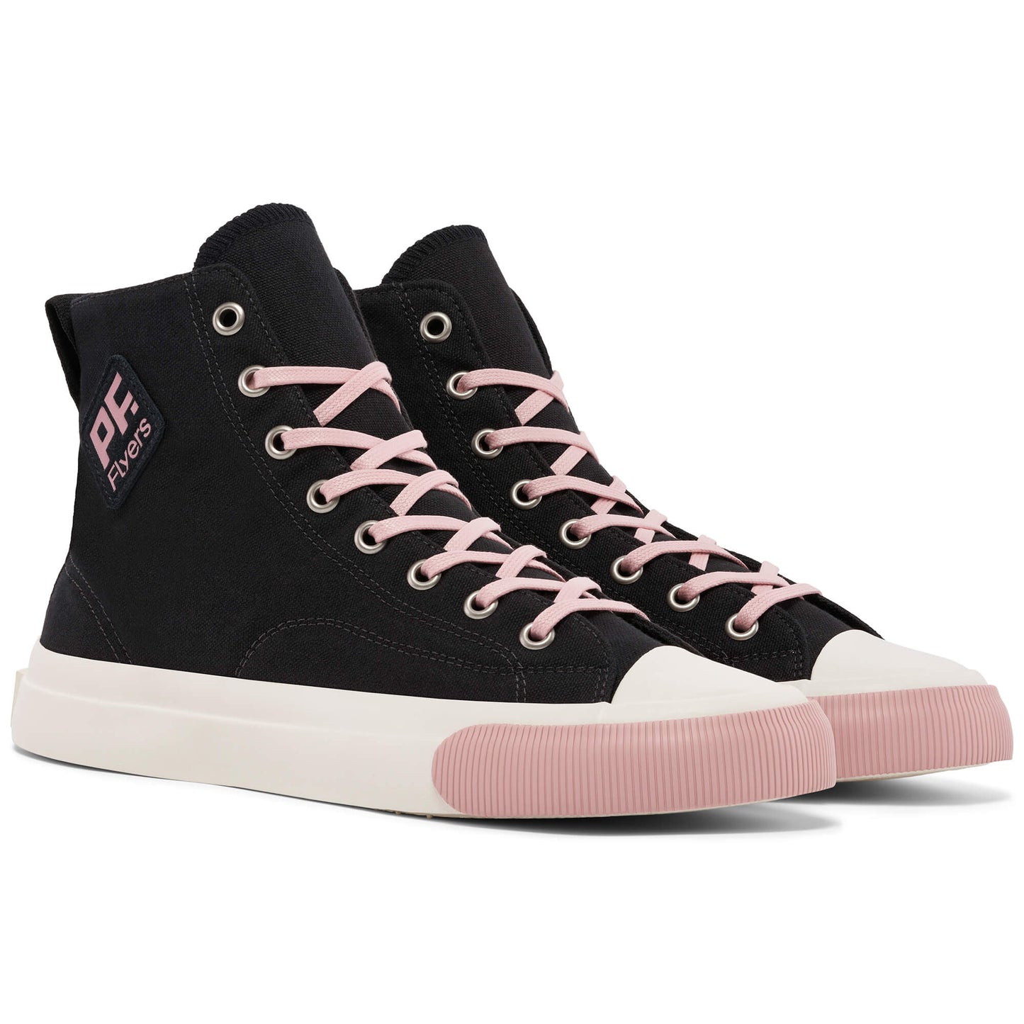 Jet-Black / Pink All American Hi Top | Unisex Canvas Sneaker