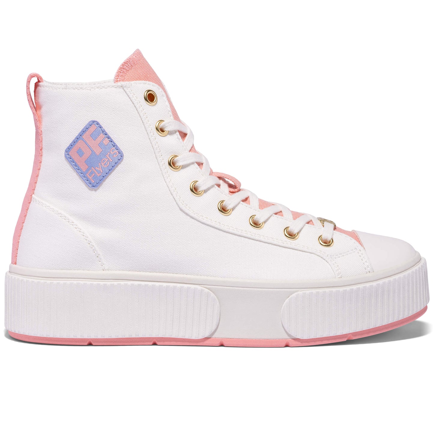 White-Peaches & Cream Allston Hi Top | Unisex Canvas Sneaker