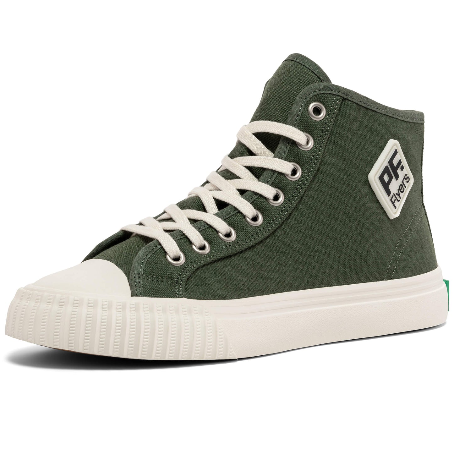 Deep Olive Green Center Hi Top | Unisex Canvas Sneaker
