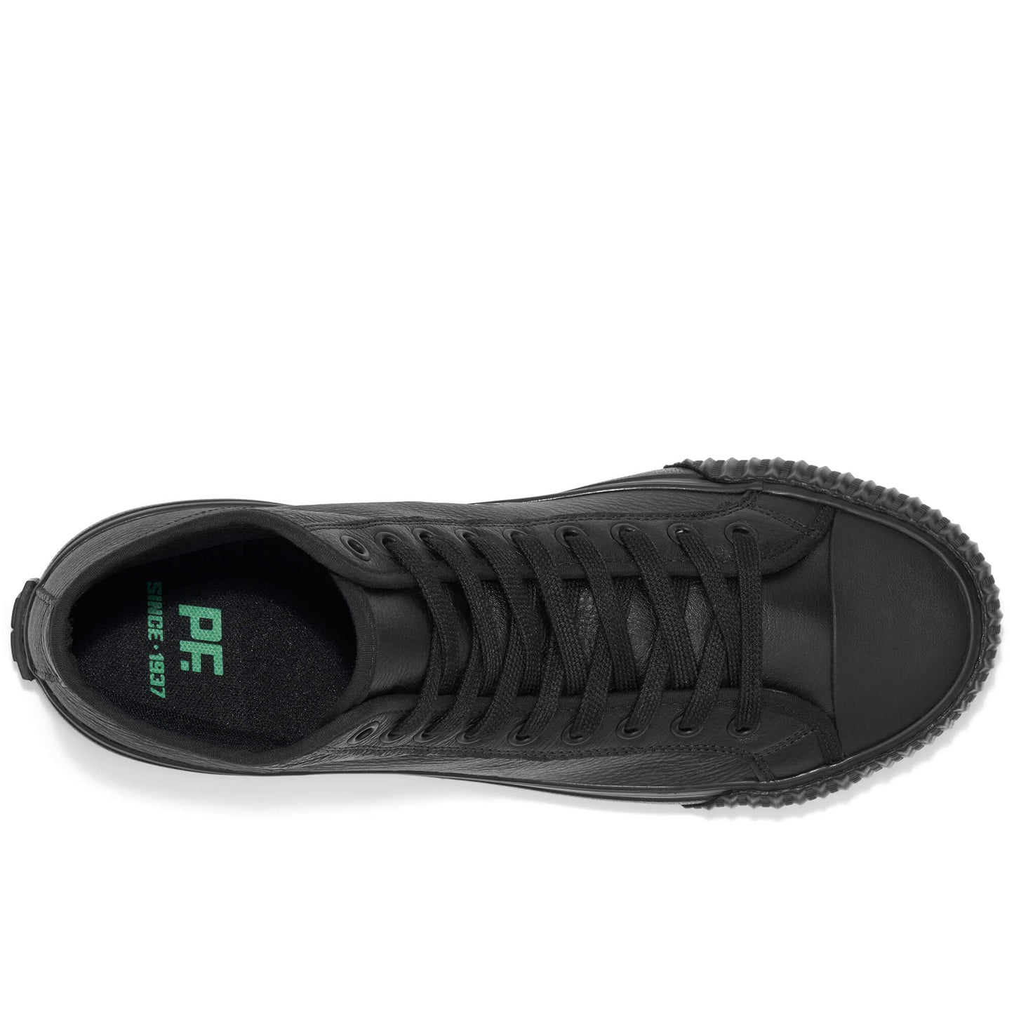 Black Leather Center Hi Top | Unisex Leather Sneaker