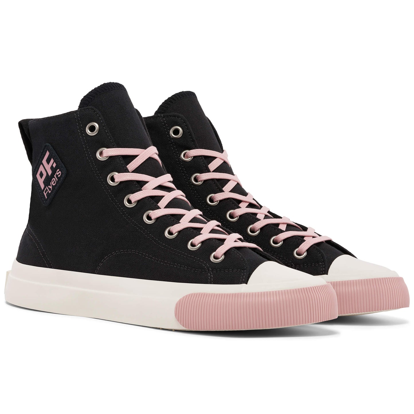 Jet-Black / Pink All American Hi Top | Unisex Canvas Sneaker – PF. Flyers