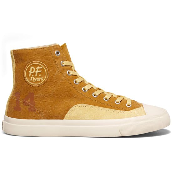 Gold retro high-top sneaker