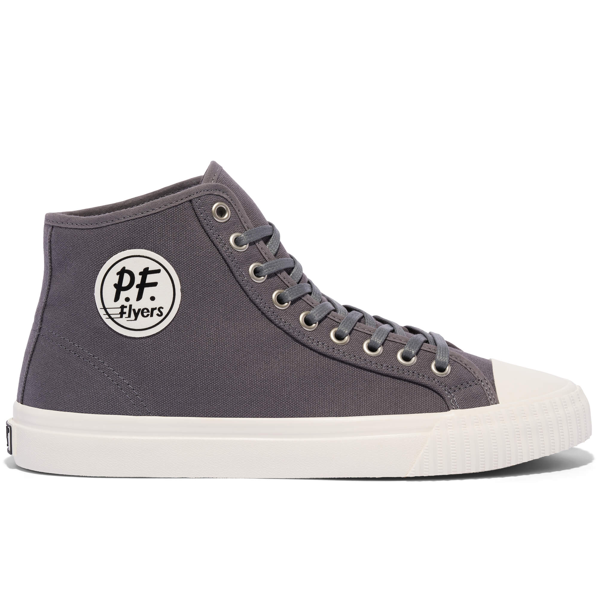 Gray Center Hi Top | Unisex Canvas Sneaker – PF. Flyers