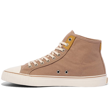 Pale Taupe - Leather Center Hi Top | Unisex Canvas Sneaker