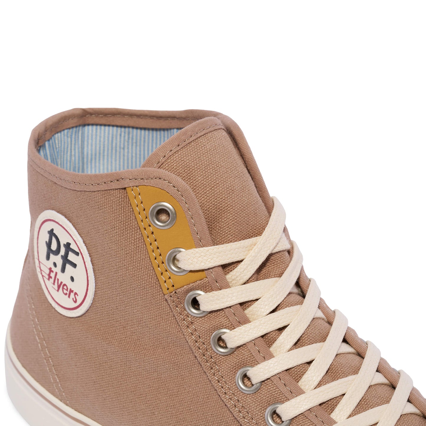 Pale Taupe - Leather Center Hi Top | Unisex Canvas Sneaker