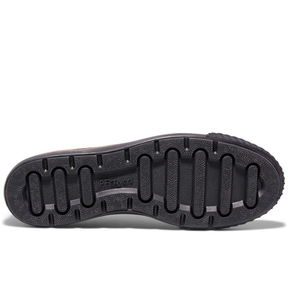 Black shoe sole on a white background.