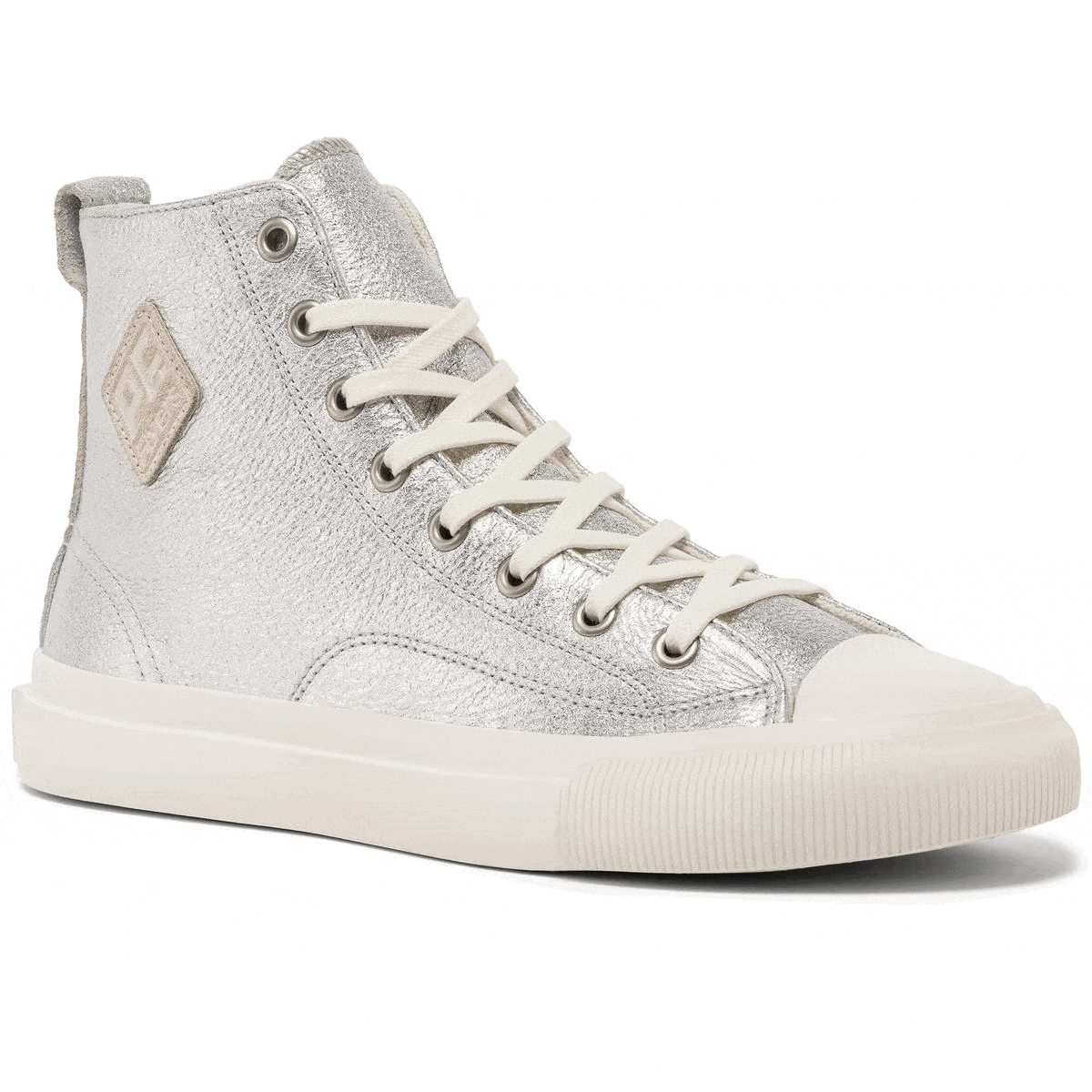 Silver All American Hi Top Leather Hi Tops Unisex Sneakers