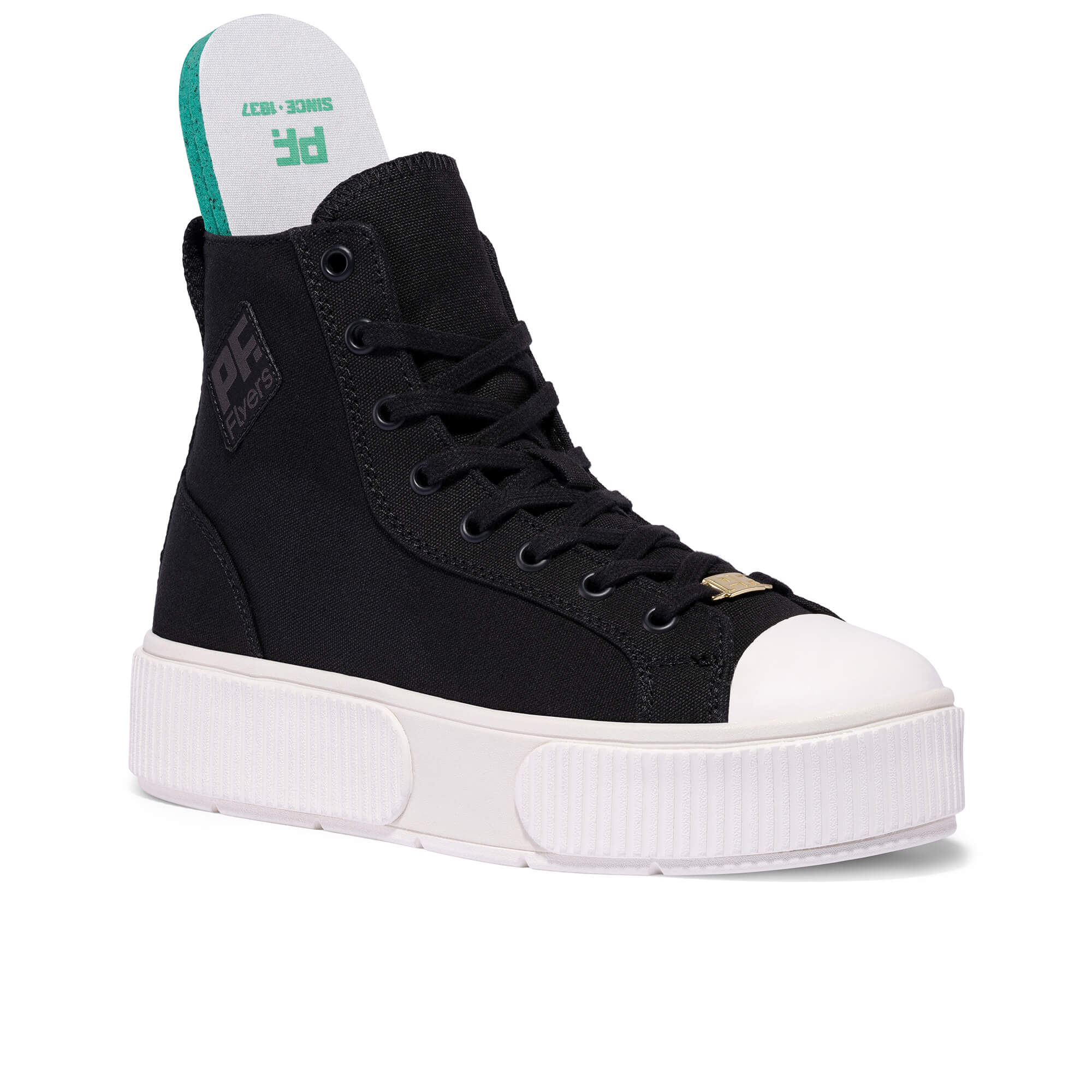 Black Allston Hi-Top Unisex Canvas Sneaker | PF. Flyers